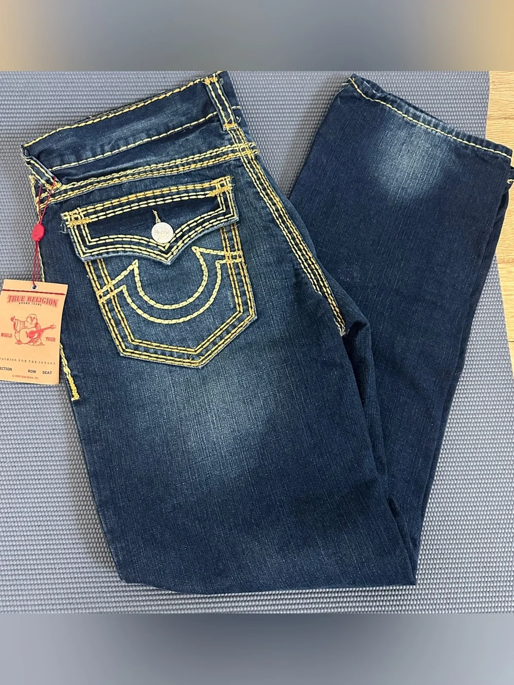 NWT VTG True Religion Ricky Super QT Thick Stitch Men's Jeans Size 38 RARE Y2K